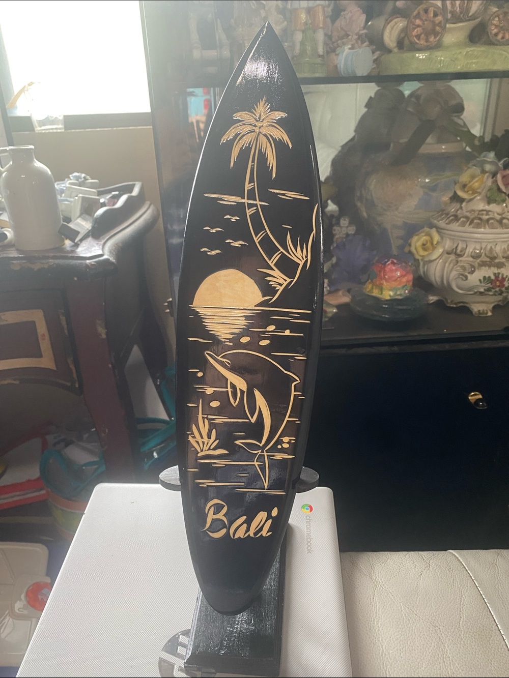 Bali hand carved mini surfboard